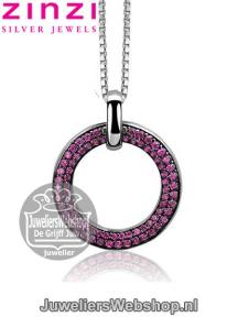 images/productimages/small/zinzi-hanger-zih881r-cirkel-zilver-zirkonia-rood-2.jpg