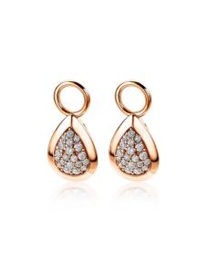 Zinzi Oorbedels peervorm rose zirconia