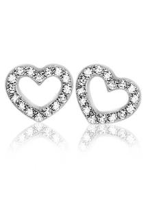 Zinzi Oorknop ZIO1098 Zilver Hartjes Zirkonia