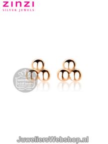 zinzi oorknoppen3 bolletjes zio1588r rose