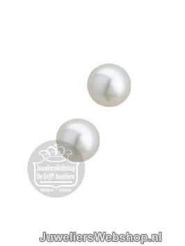 Zilveren oorknoppen met parel 7mm rond