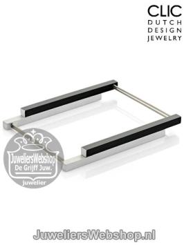 Clic Armband A24Z Rechthoek Zwart