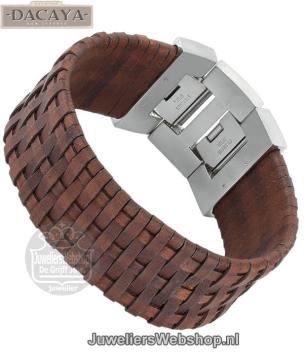 Leren armband Dacaya Mud Max Brown 28mm F103228