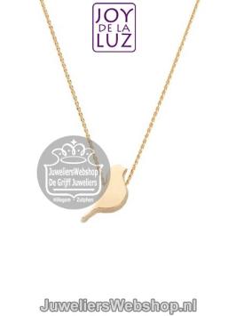 Joy de la Luz Yi-Birdy gouden initials ketting met vogeltje bedel