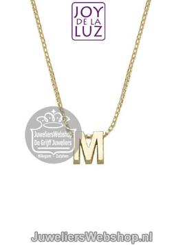 Joy de la Luz Yi-M gouden initials ketting met letter hanger M