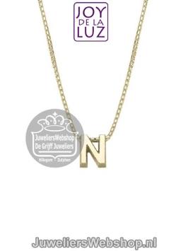 Joy de la Luz Yi-N gouden initials ketting met letter hanger N