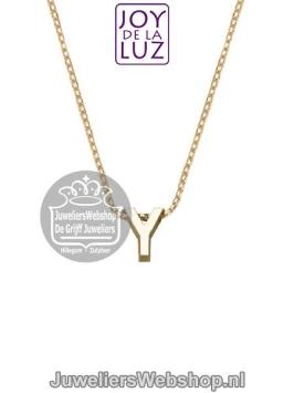 Joy de la Luz Yi-Y gouden initials ketting met letter hanger Y