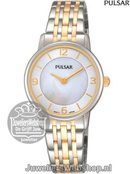 Pulsar horloge PRW027X1 Dames Edelstaal Bicolor Parelmoer