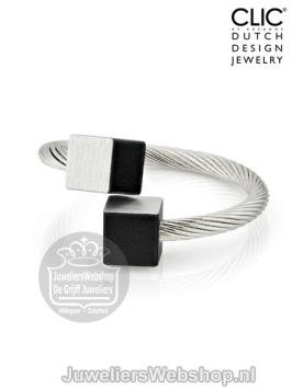 clic r4z zwarte kubus ring