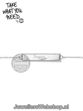 TWYN Bar Inspire Bracelet Silver Toned 19 cm TWYN-BRA-BAR-01-19