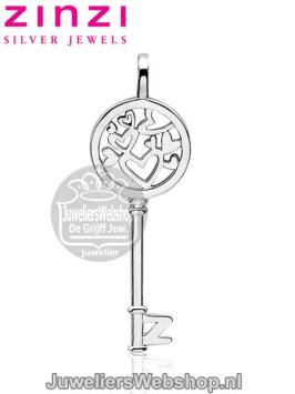 Zinzi Hanger ZIH636 Zilver Sleutel Wit