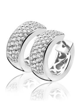 Zinzi Creolen ZIO506 Zilver Wit