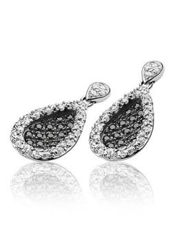 Zinzi Oorhangers ZIO963 Zilver Ovaal Zwart