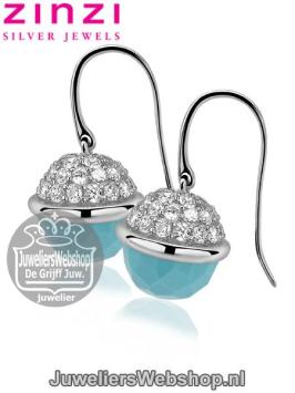 Zinzi Oorhangers ZIO991T Zilver Turquoise