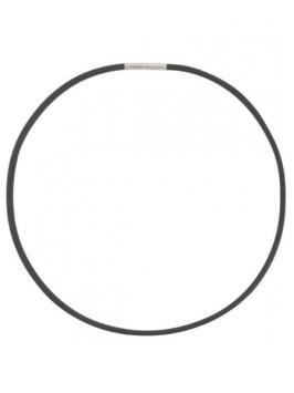 boccia ketting zwart rubber met titanium sluiting 0827-01