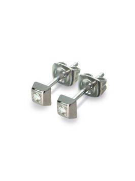 boccia oorknop met diamant 0538-01 vierkant