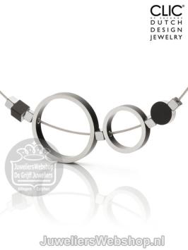 clic collier staaldraad met ronde hangers c186Z
