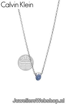 Calvin Klein Brilliant Ketting KJ8YMN040200 Zilver met Blauwe SwarovskiM