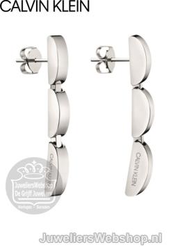 calvin klein KJAYME000200 Wavy oorbellen zilver