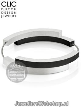 Clic armband A32Z zwart mat en glanzend magneetsluiting