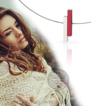 clic collier drie staaldraden met twee staafjes c116z zwart