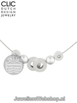 Clic collier c131 staaldraad met aluminium mat zilverkleurig