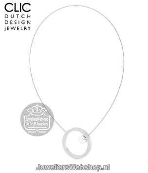 Clic collier staaldraad met cirkel hanger C180