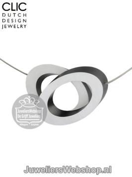 clic collier staaldraad met ovale magnetische hangers c70z