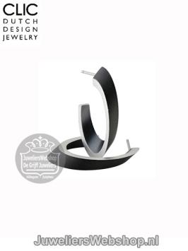 clic creolen O21Z ovaal zwart