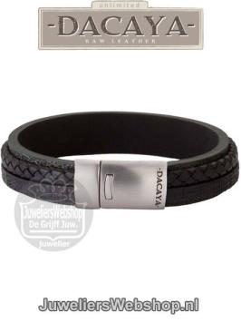 Dacaya armband t-junction zwart f119114 maat m