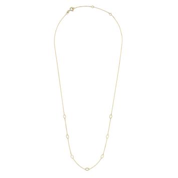 Jackie Gold Long Oval Necklace JKN20.083