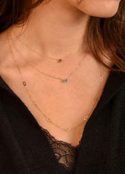 Jackie Gold Long Oval Necklace JKN20.083