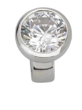 JOY de la LUZ Slide JS057 Stone BIG White round Silver