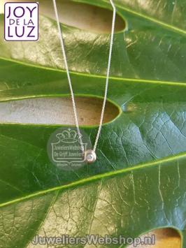 Minioro Wi-005 witgouden initials ketting 42cm met briljant