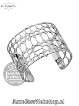 Les Georgettes Crocodile Armband Zilver 40mm