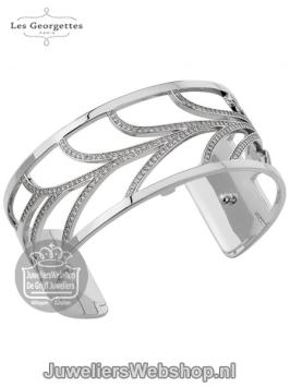 les georgettes armband Courbe 25mm Zilver met Zirkonia