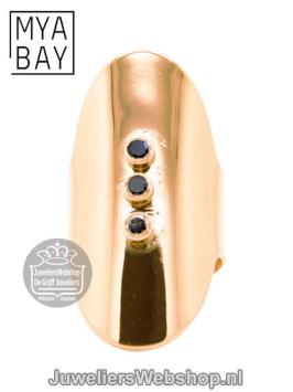 mya bay ring rose ovaal ba-36.p 3 black stones