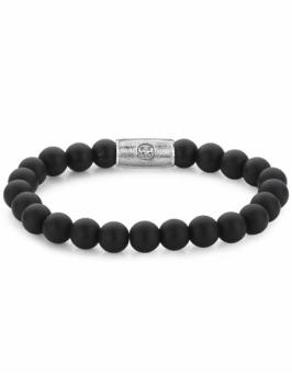 Rebel & Rose armband Mad Panther RR-80021-S-M 17,5cm mat zwart