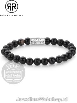 Rebel & Rose armband Black Velvet RR-80028-S-L 19cm zwart