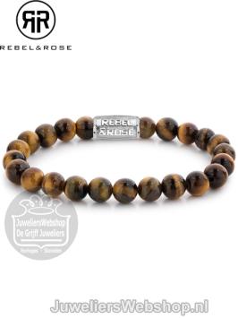 Rebel & Rose armband Tiger Lilly RR-80042-S-L 19cm bruin