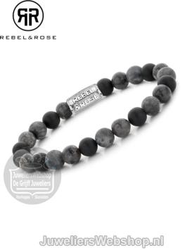 Rebel & Rose armband RR-80069-S-M Grey Rocks 17,5cm