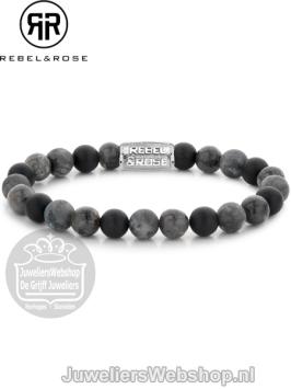 Rebel & Rose armband RR-80069-S-M Grey Rocks 17,5cm