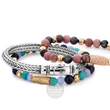 Rebel & Rose Armband RR-60043-G-S Winter Blues 16,5cm