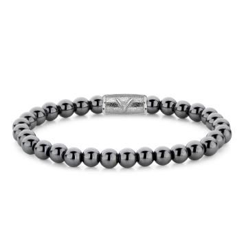 Rebel & Rose Armband RR-6DV02-S-L Grey Silver Shine DV 19cm