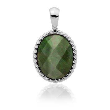 sparkling jewels Twist Pendant facet Moss Agate hanger SP21-G16