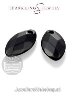 sparkling jewels earring editions facet onyx ear leaf eardrops eagem07-fclf-s