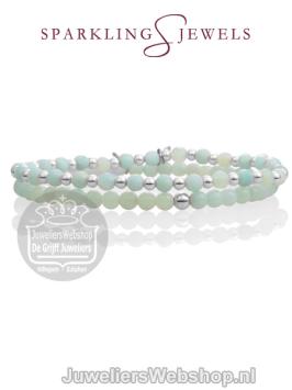 sparkling jewels armband amazonite interstellar sb-gem12-3mm-mix