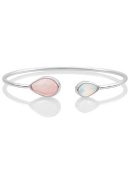 sparkling jewels armband spring leaf bangle cherry quartz opalite sbs-bandc09-s