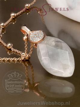 sparkling jewels leaf editions facet black rutilated quartz hanger pengem34-fct-s