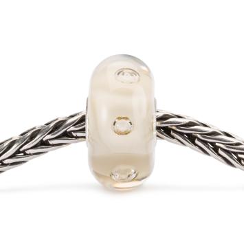Trollbeads Vreugdebubbel Ivoor glas kraal TGLBE-10473